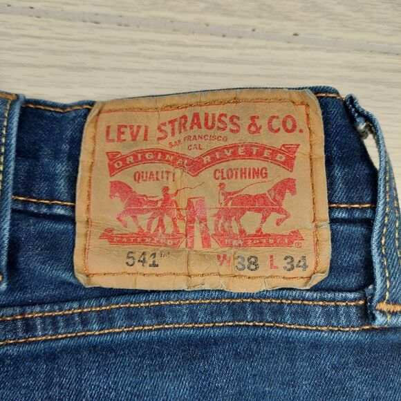 Levi’s 541 Jeans Mens 38x34 Denim Athletic Straight‎ Leg Western Workwear - Picture 5 of 9